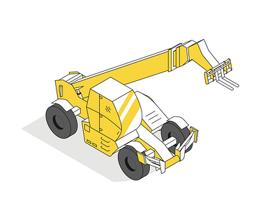 Mobile manipulator isometric illustration affinity designer heavy equipment isometric illustration manipulator vector illustration vehicle