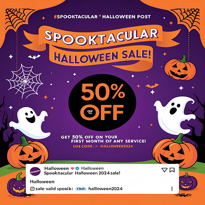 Instagram Post - Halloween Sale advertisements brand design branding design digital marketing facebook post graphic design halloween post illustration instagram post marketing social media design social media post