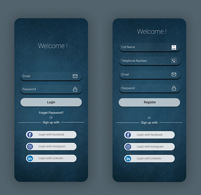 Login and Register Template (Figma) andr androi android animation branding design figma and android studio graphic design illustration logo ui