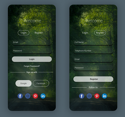 Login and Register Template Using Figma andr androi android animation branding design figma and android studio graphic design illustration logo motion graphics ui