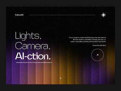 AI Movie Generator Landing Page ai ai design animation colors design gradients homepage landing landingpage modern no navbar simple ui ui design uidesign ux ux design