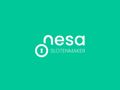 NESA Locksmith Logo brand brand design branding clean design graphic design green illustration lock locksmith logo