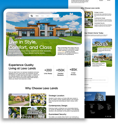 Real Estate : Landing page design | Web page design graphic design landing page landing page desing ui uiux userinterface web web page webpage desing