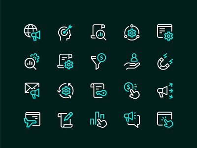 Digital Marketing Icons adobe illustrator branding community design digital graphic design icons illustration line logo marketing outline ui vector