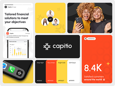 Capitio - Branding Case Study app banner brand guidelines branding crypto dashboard finance fintech graphic design logo mobile post poster stories ui ux web