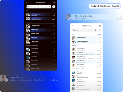 Daily UI Challenge #55 - A screen listing various notifications. daily ui challenge design hype 4 academy square.one ui ux ux design