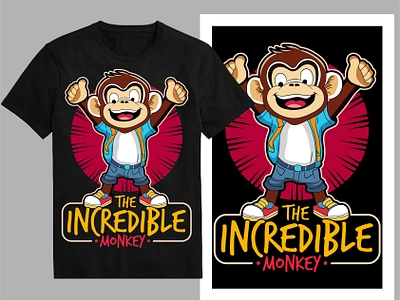 The incredible monkey t-shirt design cartoon drawing cartoon hat cartoon logo cartoon monkey chimpanzee coloring page drawing gorilla mascot monkey monkey monkey logo monkey t shirt shirt streetwear t shirt design tee trendy t shirt tshirt typography urban