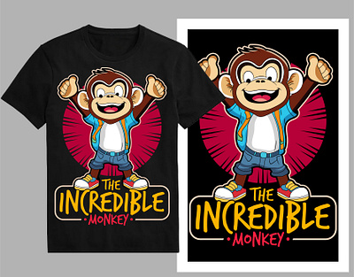 The incredible monkey t-shirt design cartoon drawing cartoon hat cartoon logo cartoon monkey chimpanzee coloring page drawing gorilla mascot monkey monkey monkey logo monkey t shirt shirt streetwear t shirt design tee trendy t shirt tshirt typography urban