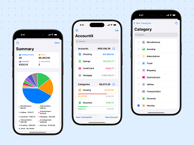 Accountit - iOS Screens app design app design ui app ui design design for ios app digital design ios app ios app design ios app ui ios native design iphone app design native app native app design native ios app design product design ui ui for app ui for ios app ui for iphone app uiux