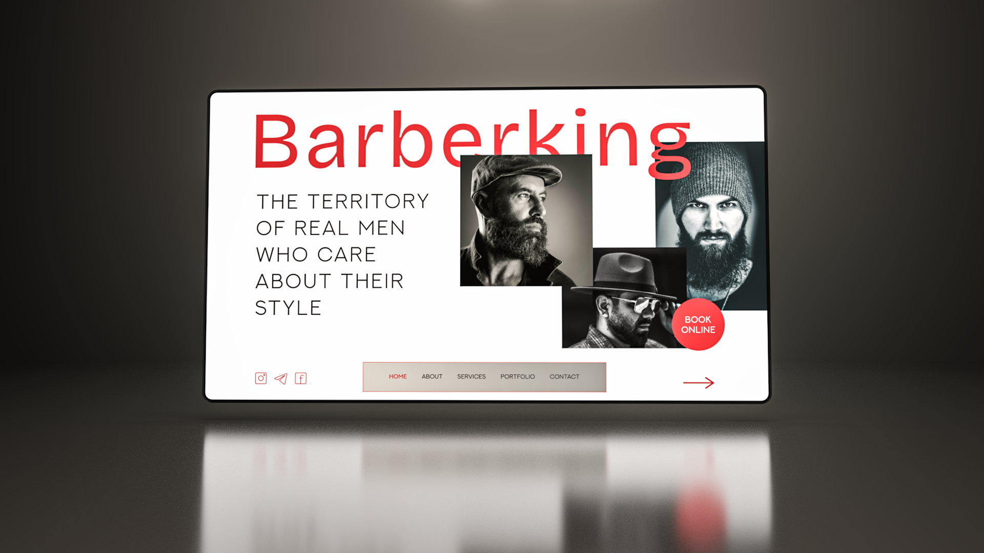 Landing Page for Barbershop design ui ux web design