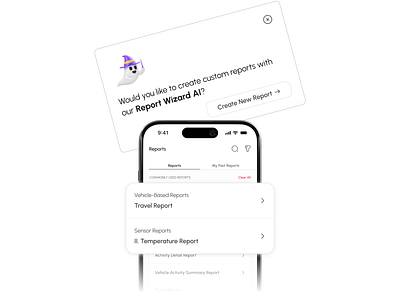 Report Wizard? app app design car tracking design mobiliz report wizard reports page ui user experience ux