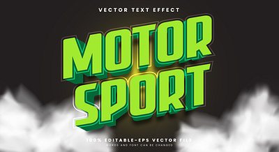 Motor Sport 3d editable text style Template graphic style