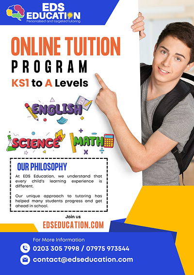 Online tutoring advertising post advertising digital design poster design