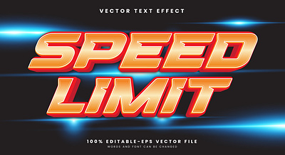 Speed Limit 3d editable text style Template graphic style