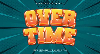 Over Time 3d editable text style Template fantasy