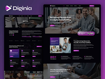 Dark Digital Marketing Agency Website Template agency branding business consultation creative dark design digital elementor freelancer gallery marketing modern portfolio technology template uiux website wordpress working