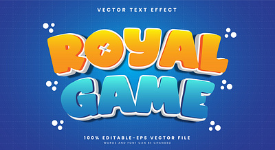 Royal Game 3d editable text style Template headline