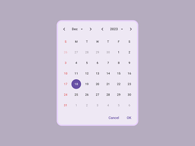 Calendar app design dailyui design ui