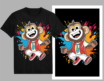 Happy monkey t-shirt design cartoon drawing cartoon logo cartoon monkey chimpanzee coloring page drawing funny gorilla mascot monkey monkey monkey logo monkey t shirt shirt streetwear t shirt design tee trendy t shirt tshirt typography urban