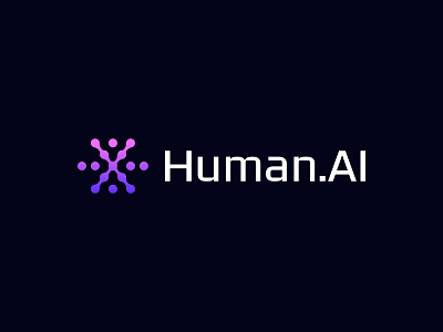 Human.AI - modern artificial intelligence logo ai ai company logo ai logo artificial intelligence branding custom logo h letter logo human identity branding logo logo design logo designer minimal logo modern modern logo simple logo software logo tech logo