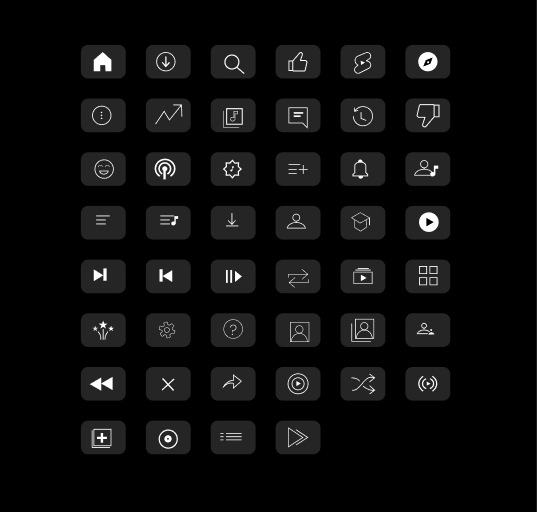 Iconography using figma Youtube music