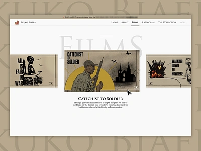 Films Collection Page - Akuko Biafra (A War Memorial Website) branding ui