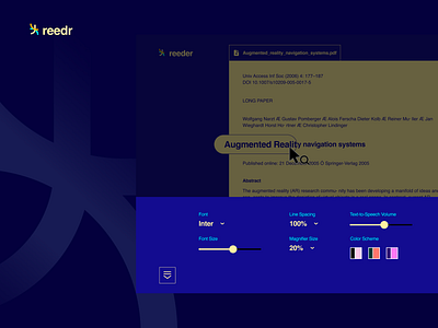 Display Customization - Reedr (High Contrast Doc Reader) ui