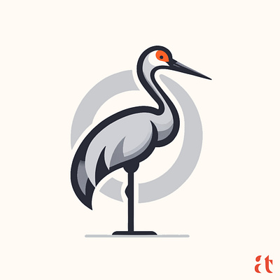 Artistic Logo Inspirations by Aravind Reddy Tarugu #11: Sandhill aravind art branding clean design flat geometric graphic design icon logo modern nature reddy sandhill crane tarugu ui ux vector website