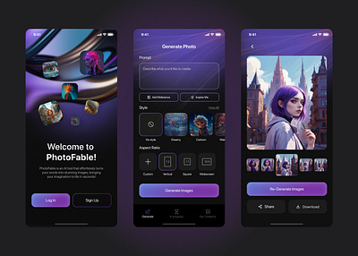 AI Image Generator App ai image generator appdesign branding design graphic design illustration interface logo ui ui design ux
