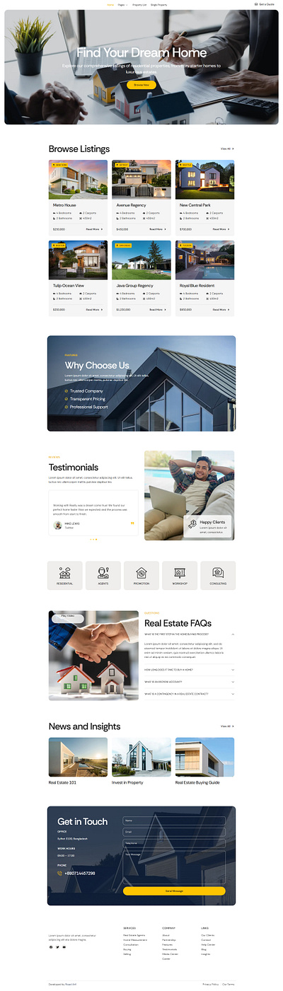 Real Estate & Property Listing Website | WordPress design elementor website landing page property listing property marketplace real estate app real estate dashboard real estate design real estate landing page real estate ui real estate ux real estate website realtor website riaad arif ui web development website wordpress design wordpress landing wordpress website