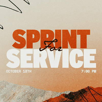 Sprint For Service Outreach branding church church design cover design