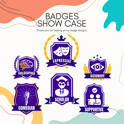 Badges show case digital design icon design illustration sticker design