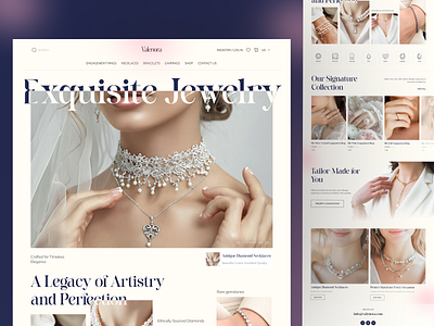 Valenora- Landing page redesign of a Premium Jewelry Brand animation branding design graphic design illustration landingpage logo ui ux vector