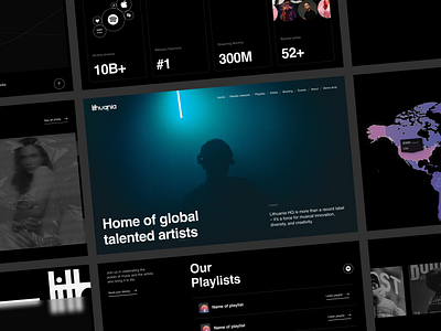 Lithuania HQ. Corporate website for music label design lithuania music label record label ui uiux user interface ux web webdesign