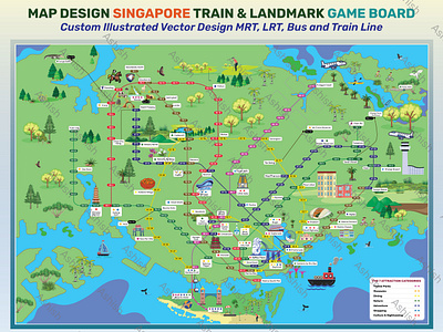 GPS Navigation Map Vector Design board game citymap colorful custom map education flatdesign game map geography graphic design illustration isometric location map map map design minimal navigation singapore map tourism map travel vector