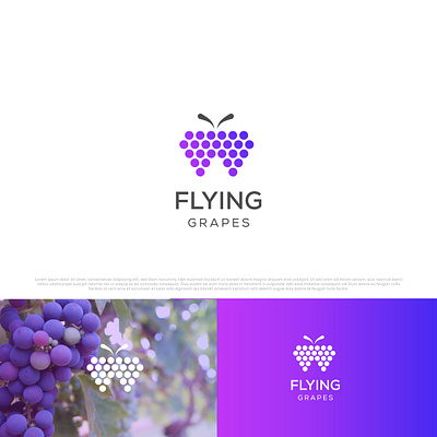 flying grapes abcdefghijklmnopqrstuvwxyz abstract logo app branding butterfly logo creative logo design flying logo fruitlogo grapes logo icon illustration logo logofolio lovelogo minimal logo ux vector