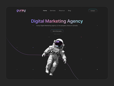 Gurey Media landing page ui