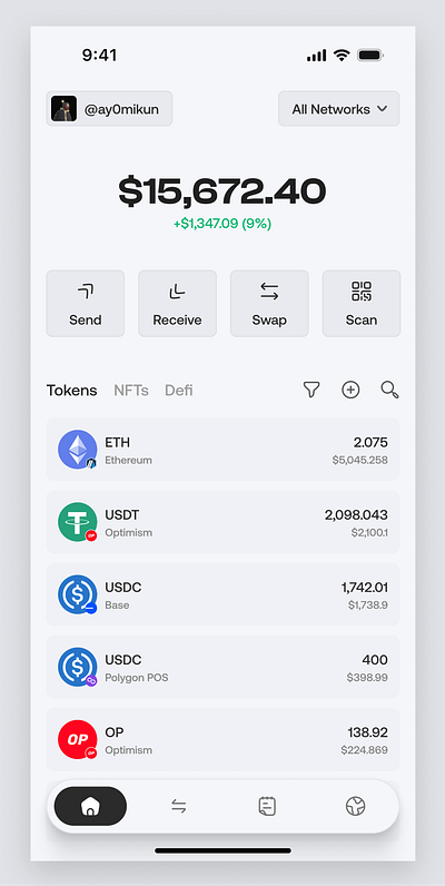 Multi Chain Wallet design figma mobile multi chain ui ux wallet web3