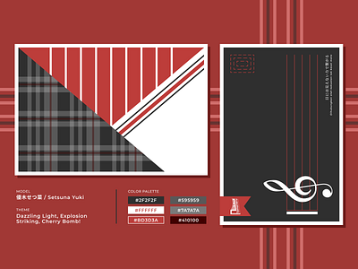 Love Live - Setsuna Yuki Postcard Design black branding concept design envelope flag flag design graphic design icon logo postcard red vector vexilology