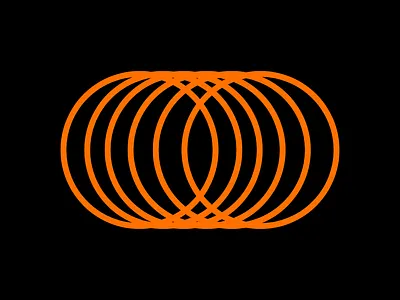 Orange Rings black canva icon design logo