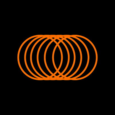 Orange Rings black canva icon design logo