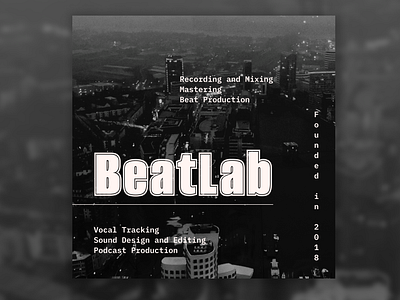 BeatLab Social Media Post Design 1080x1080 black and white content creation design design daily design inspiration design studio facebook ad graphic design graphic designer image instagram ad modern design social media ad social media design social media graphics square template trending typography