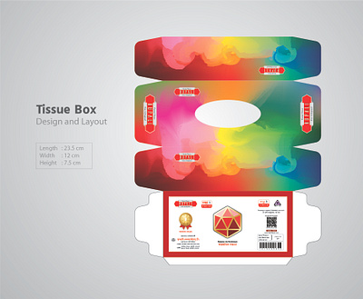 Tissue box design & layout for Packaging box box design box layout graphic design layout packaging print tissue box watercolor design