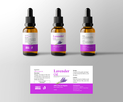 Dropper Bottle label design bottle label design dropper dropper label graphic design label label design lavender oil packaging print