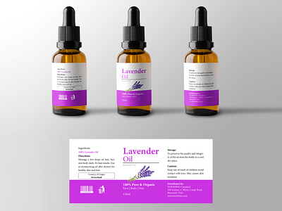 Dropper Bottle label design bottle label design dropper dropper label graphic design label label design lavender oil packaging print