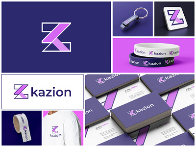 Kazion Logo Design app icon app logo brand identity branding k letter logo k logo letter logo logo logo branding logo design logo mark minimal modern logo tech branding tech logo tech logo design z letter logo z logo zk logo