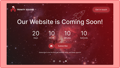 Coming Soon Website Landing Page app branding coming soon design graphic design illustration logo ui ui design uiux ux design website website design