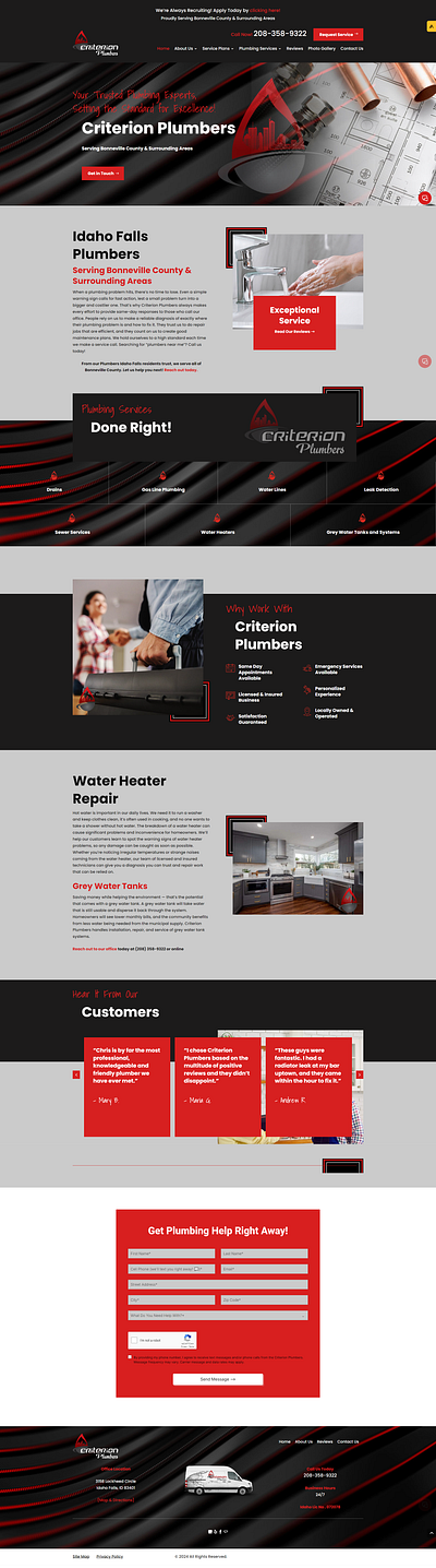 Website for Plumbing service company branding builder website design elementor landing page ui web de website design wordpress website