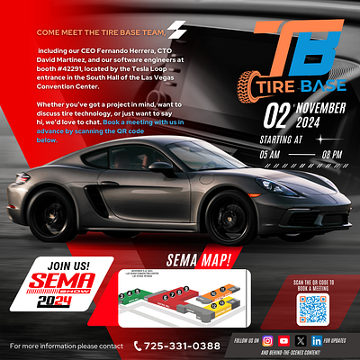 Tire base in Sema Show advertising banner design branding digital design print design typography