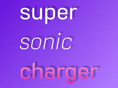 super sonic charger font shadow typography ui